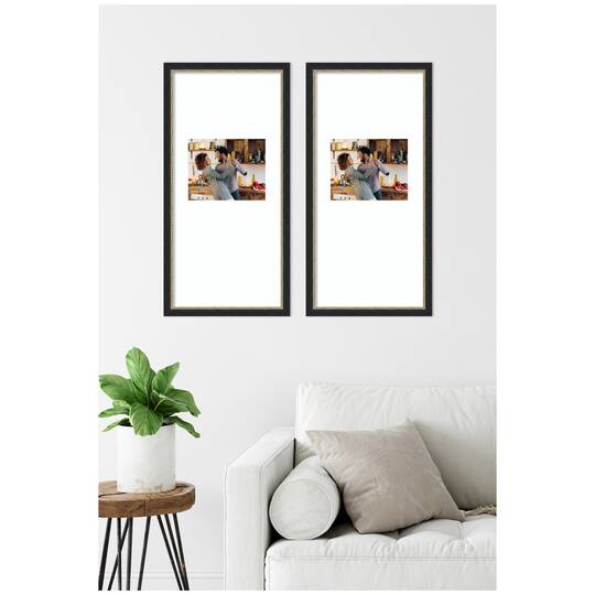 Kate and Laurel Belmont Black Photo Frames with Mat, 2ct.